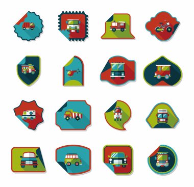 Ulaşım etiket düz tasarım arka plan ayarlamak, eps10