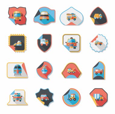 Ulaşım etiket düz tasarım arka plan ayarlamak, eps10