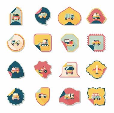 Ulaşım etiket düz tasarım arka plan ayarlamak, eps10