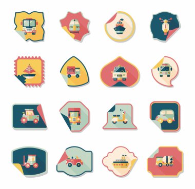 Ulaşım etiket düz tasarım arka plan ayarlamak, eps10