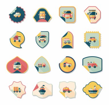 Ulaşım etiket düz tasarım arka plan ayarlamak, eps10