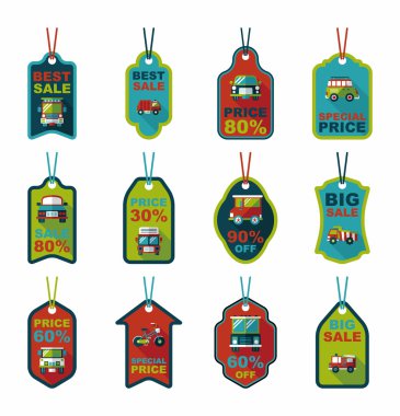 Ulaşım etiketi düz tasarım arka plan ayarlamak, eps10