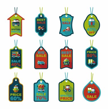 Ulaşım etiketi düz tasarım arka plan ayarlamak, eps10