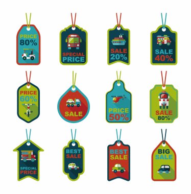 Ulaşım etiketi düz tasarım arka plan ayarlamak, eps10