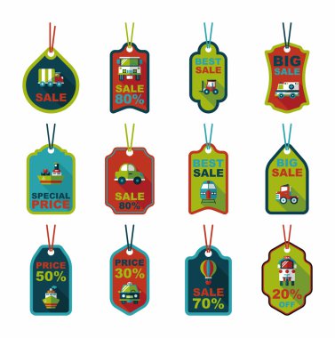 Ulaşım etiketi düz tasarım arka plan ayarlamak, eps10