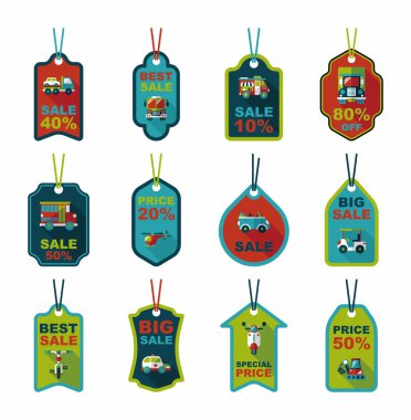 Ulaşım etiketi düz tasarım arka plan ayarlamak, eps10