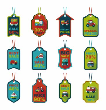 Ulaşım etiketi düz tasarım arka plan ayarlamak, eps10