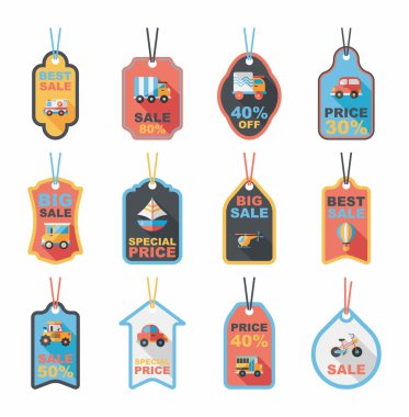 Ulaşım etiketi düz tasarım arka plan ayarlamak, eps10