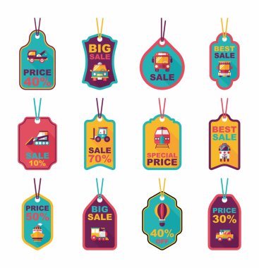 Ulaşım etiketi düz tasarım arka plan ayarlamak, eps10