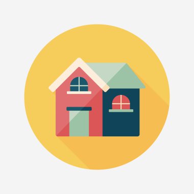 Bina evi uzun gölge, eps10 düz simgesiyle