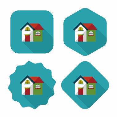 Bina evi uzun gölge, eps10 düz simgesiyle