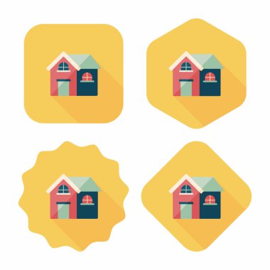 Bina evi uzun gölge, eps10 düz simgesiyle