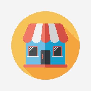 Bina evi uzun gölge, eps10 düz simgesiyle