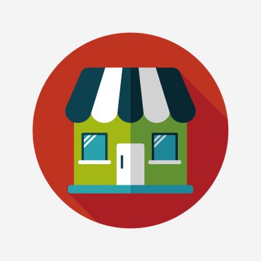 Bina evi uzun gölge, eps10 düz simgesiyle