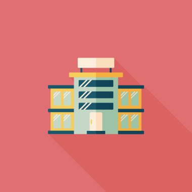 Uzun Gölge, eps10 ile ticari bina düz simgesi