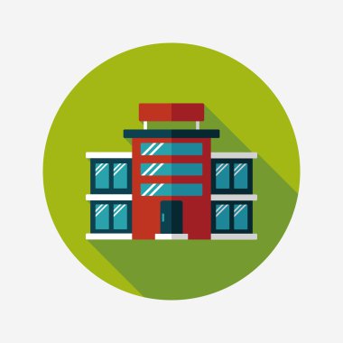 Uzun Gölge, eps10 ile ticari bina düz simgesi