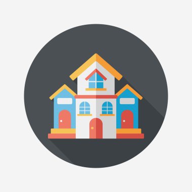 Bina evi uzun gölge, eps10 düz simgesiyle