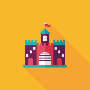 Bina kale uzun gölge, eps10 düz simgesiyle