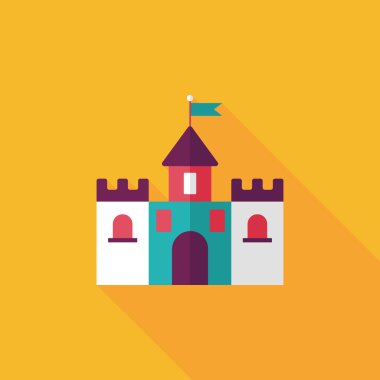 Bina kale uzun gölge, eps10 düz simgesiyle