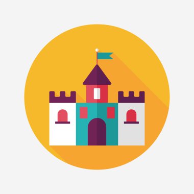 Bina kale uzun gölge, eps10 düz simgesiyle