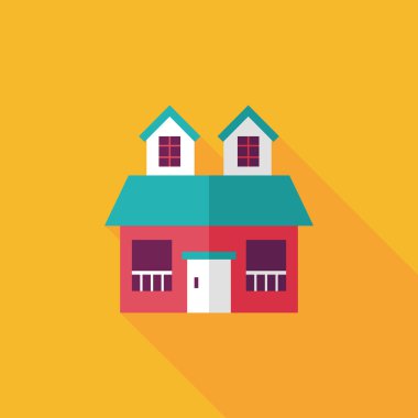 Bina uzun gölge, eps10 düz simgesiyle