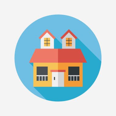 Bina uzun gölge, eps10 düz simgesiyle