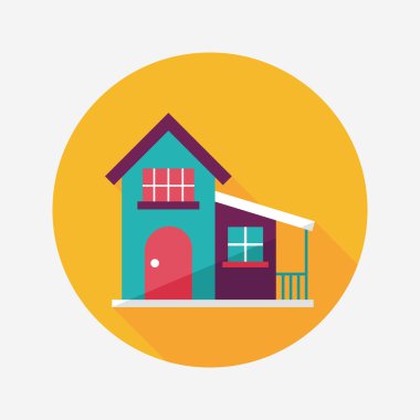 Bina uzun gölge, eps10 düz simgesiyle