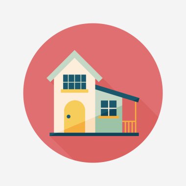 Bina uzun gölge, eps10 düz simgesiyle