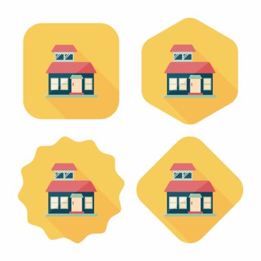 Bina uzun gölge, eps10 düz simgesiyle