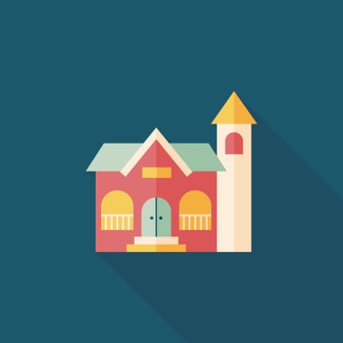 Bina uzun gölge, eps10 düz simgesiyle