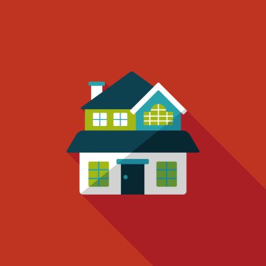 Bina uzun gölge, eps10 düz simgesiyle