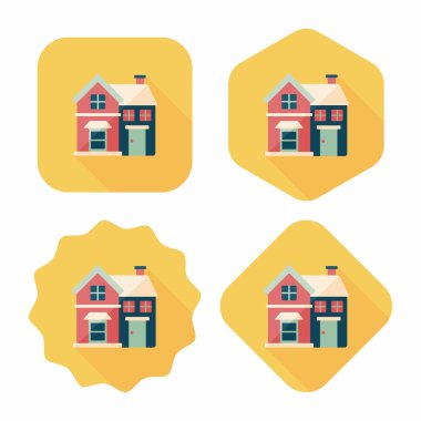 Bina uzun gölge, eps10 düz simgesiyle