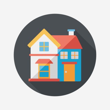 Bina uzun gölge, eps10 düz simgesiyle