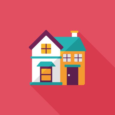 Bina uzun gölge, eps10 düz simgesiyle