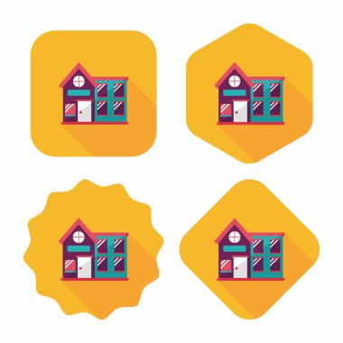 Bina evi uzun gölge, eps10 düz simgesiyle