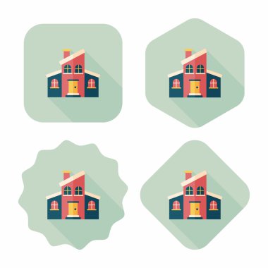 Bina uzun gölge, eps10 düz simgesiyle