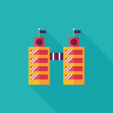 Bina uzun gölge eps10 düz simgesiyle