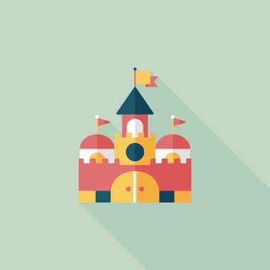 Bina kale uzun gölge, eps10 düz simgesiyle