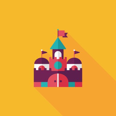 Bina kale uzun gölge, eps10 düz simgesiyle