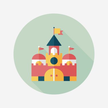 Bina kale uzun gölge, eps10 düz simgesiyle