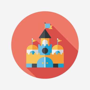 Bina kale uzun gölge, eps10 düz simgesiyle