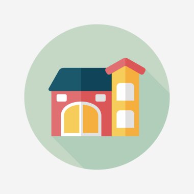 Bina evi uzun gölge, eps10 düz simgesiyle