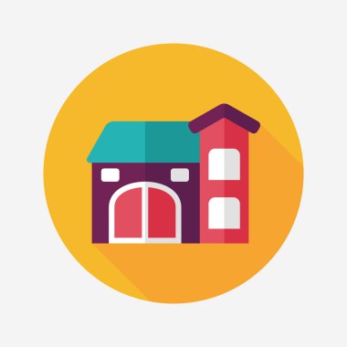 Bina evi uzun gölge, eps10 düz simgesiyle