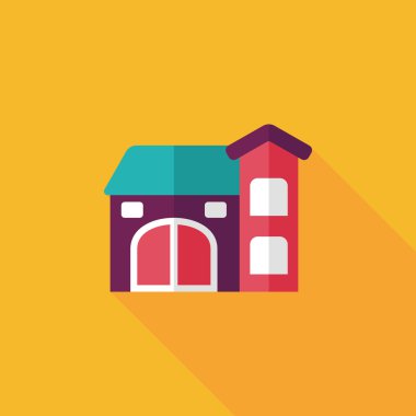 Bina evi uzun gölge, eps10 düz simgesiyle