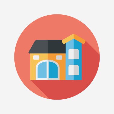 Bina evi uzun gölge, eps10 düz simgesiyle