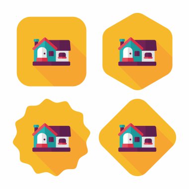 Bina evi uzun gölge, eps10 düz simgesiyle