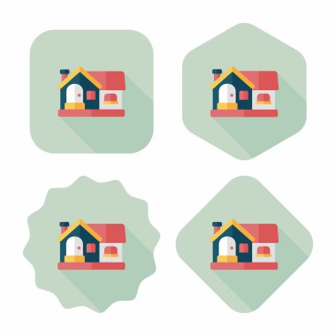 Bina evi uzun gölge, eps10 düz simgesiyle