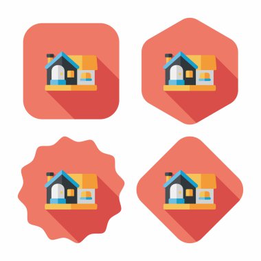 Bina evi uzun gölge, eps10 düz simgesiyle