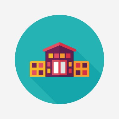 Bina evi uzun gölge, eps10 düz simgesiyle