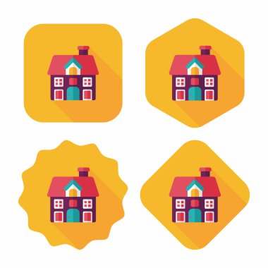 Bina evi uzun gölge, eps10 düz simgesiyle